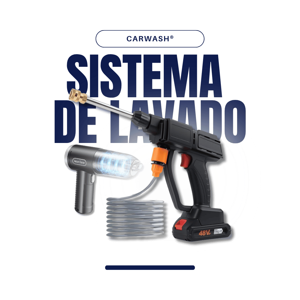 Sistema de Lavado CAR WASH® de Nüvolut – Hidrolavadora Inalámbrica + Aspiradora Portátil