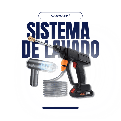 Sistema de Lavado CAR WASH® de Nüvolut – Hidrolavadora Inalámbrica + Aspiradora Portátil