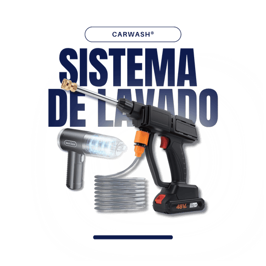 Sistema de Lavado CAR WASH® de Nüvolut – Hidrolavadora Inalámbrica + Aspiradora Portátil