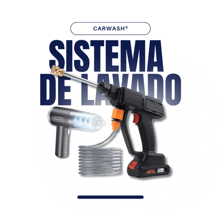 Sistema de Lavado CAR WASH® de Nüvolut – Hidrolavadora Inalámbrica + Aspiradora Portátil